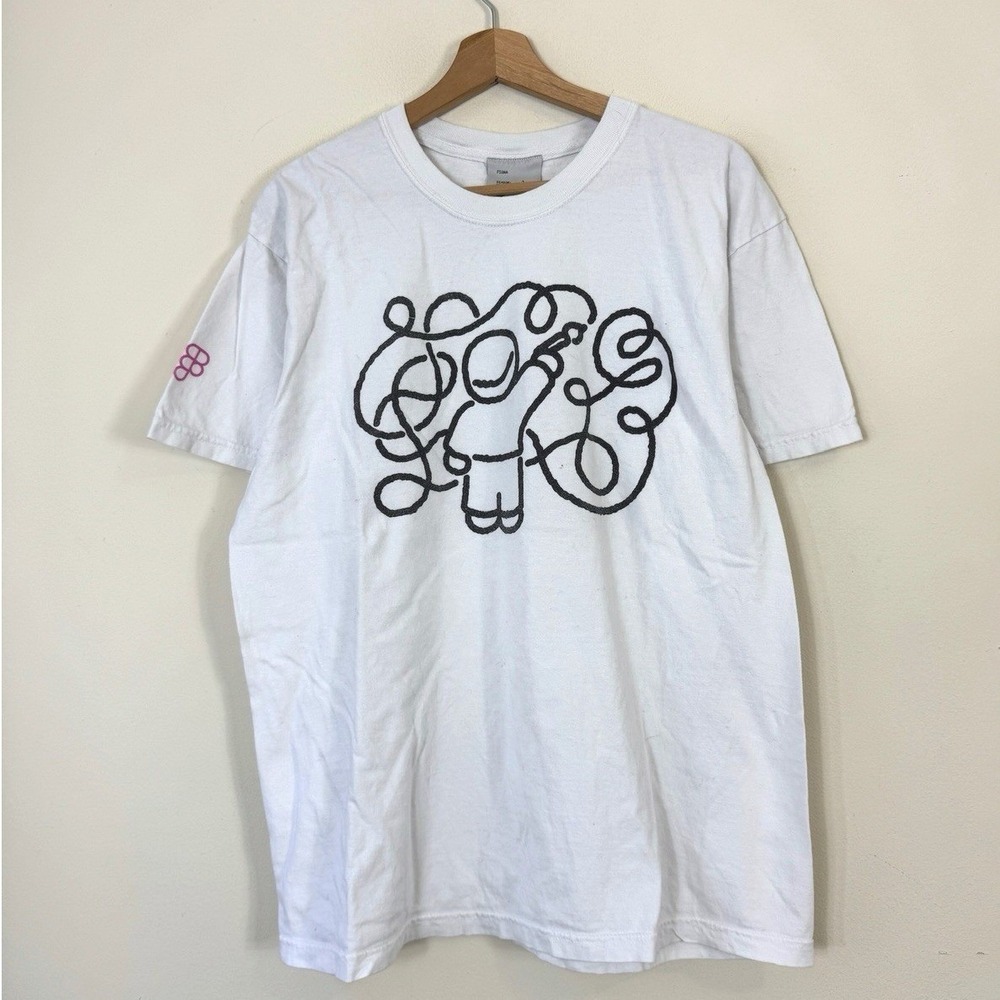 Figma Refresh Rethink Redo Reset Doodle Art Graphic Print White Tee Shirt